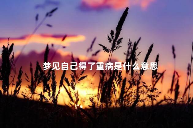 梦见自己得了重病是什么意思