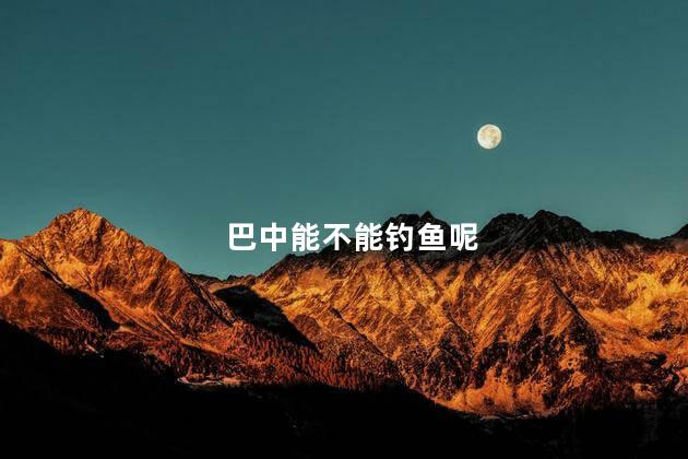 巴中能不能钓鱼呢