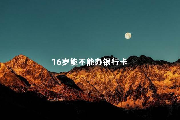 16岁能不能办银行卡