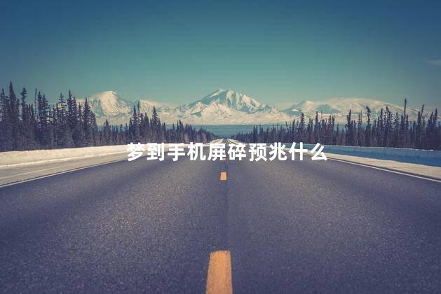 梦到手机屏碎预兆什么