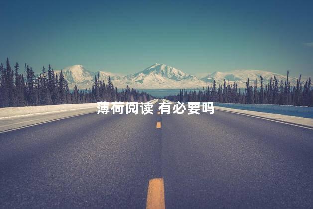 薄荷阅读 有必要吗