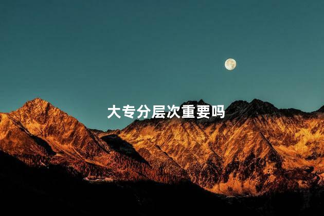 大专分层次重要吗