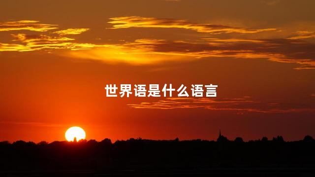 世界语是什么语言