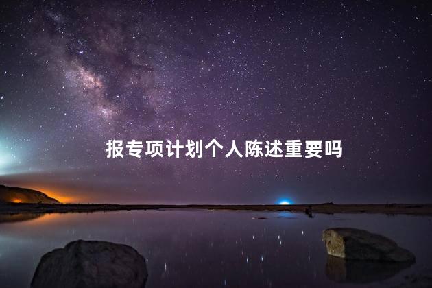 报专项计划个人陈述重要吗