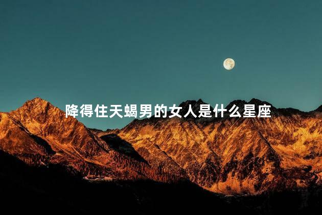 降得住天蝎男的女人是什么星座