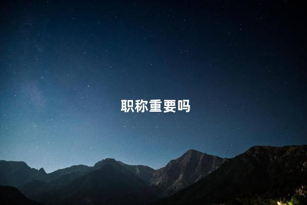 职称重要吗