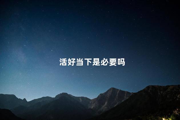活好当下是必要吗