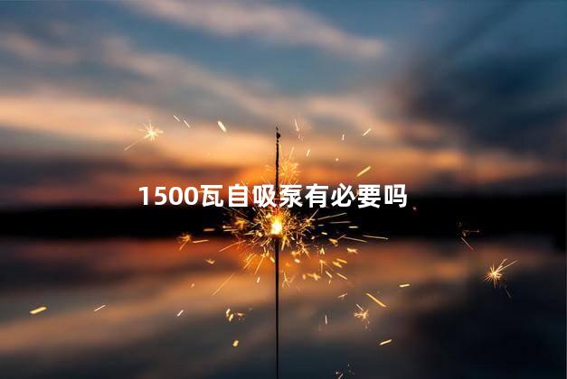 1500瓦自吸泵有必要吗