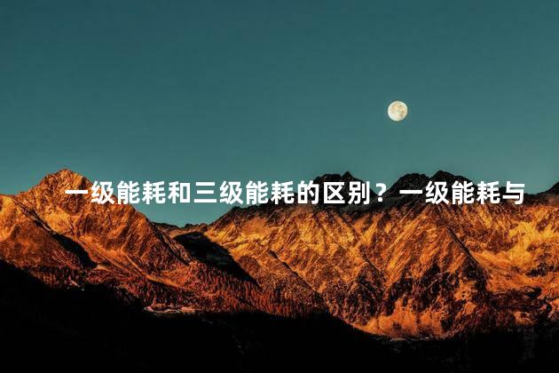 一级能耗和三级能耗的区别？一级能耗与三级能耗的区别：解析能耗层级,了解能源消耗方式
